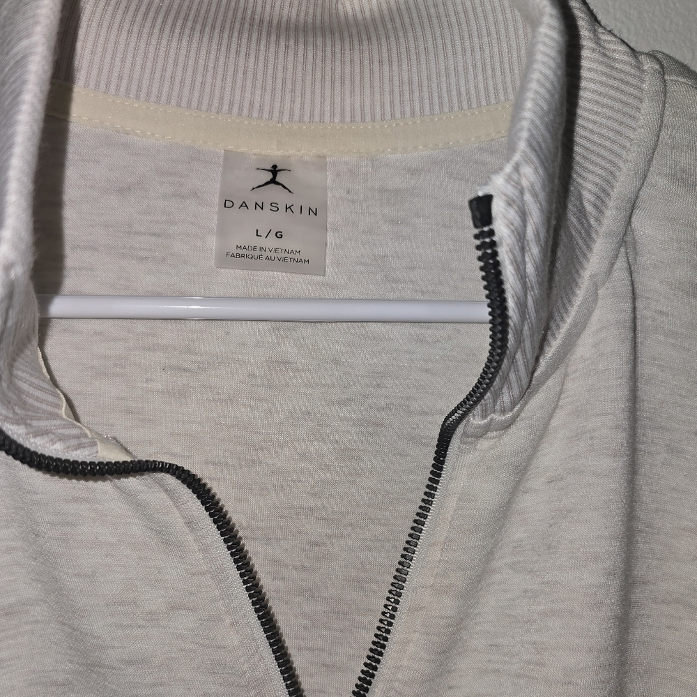 Danskin Off-White Quarter-Zip Pullover - Picture 3 of 8
